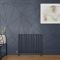 Milano Aruba Electric - Regal Blue Horizontal Designer Radiator - 635mm Tall - Choice of Size, Thermostat and Cable Cover