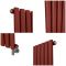 Milano Aruba Electric - Booth Red Vertical Designer Radiator - Choice of Size, Thermostat and Cable Cover