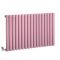 Milano Aruba Electric - Camellia Pink Horizontal Designer Radiator - 635mm Tall - Choice of Size, Thermostat and Cable Cover