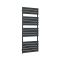 Milano Lustro Electric - Designer Anthracite Flat Panel Heated Towel Rail - Various Sizes and Choice of Heating Element and Cable Cover