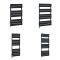 Milano Lustro Electric - Designer Black Flat Panel Heated Towel Rail - Various Sizes and Choice of Heating Element and Cable Cover