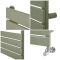 Milano Lustro - Designer Sage Leaf Green Flat Panel Heated Towel Rail - Various Sizes