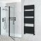 Milano Lustro - Designer Black Flat Panel Heated Towel Rail - 1500mm x 600mm