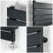 Milano Lustro Electric - Designer Black Flat Panel Heated Towel Rail - 825mm x 600mm