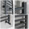 Milano Artle - Curved Anthracite Heated Towel Rail 1000mm x 500mm