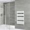 Milano Lustro Electric - Designer White Flat Panel Heated Towel Rail - 975mm x 600mm
