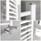 Milano Ive - White Dual Fuel Curved Heated Towel Rail 800mm x 500mm
