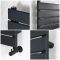 Milano Lustro - Designer Black Flat Panel Heated Towel Rail - 1200mm x 450mm