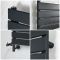 Milano Lustro Dual Fuel - Designer Black Flat Panel Heated Towel Rail - 1200mm x 450mm