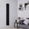 Milano Aruba Slim Electric - Black Vertical Designer Radiator 1780mm x 236mm (Double Panel) - with Bluetooth Thermostat