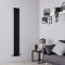 Milano Aruba Slim - Black Space-Saving Vertical Designer Radiator 1780mm x 236mm (Single Panel)