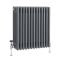 Milano Windsor - Horizontal Four Column Anthracite Traditional Cast Iron Style Radiator - 600mm x 605mm