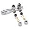 Chrome H Block Angled Valve with Chrome TRV Head & 15mm Copper Adapter