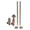 Milano Windsor - Thermostatic Antique Style Angled Radiator Valve and Pipe Set - Antique Copper