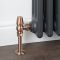 Milano Windsor - Traditional Thermostatic Angled Radiator Valve and Pipe Set - Antique Copper