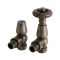 Milano Windsor - Traditional Thermostatic Angled Radiator Valve and Pipe Set - Brass
