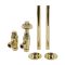 Milano Windsor - Thermostatic Antique Style Angled Radiator Valve and Pipe Set - Polished Brass