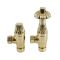 Milano Windsor - Thermostatic Antique Style Angled Radiator Valve and Pipe Set - Polished Brass