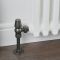 Milano Windsor - Traditional Thermostatic Angled Radiator Valve and Pipe Set - Pewter
