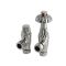 Milano Windsor - Thermostatic Antique Style Angled Radiator Valve and Pipe Set - Satin