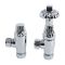 Milano Select - Chrome Thermostatic Antique Style Angled Radiator Valves (Pair)
