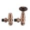 Milano Windsor - Antique Copper Traditional Thermostatic Angled Radiator Valves (Pair)