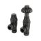 Milano Windsor - Pewter Thermostatic Antique Style Angled Radiator Valves (Pair)