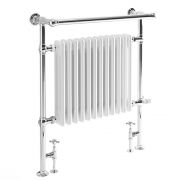 Traditional Electric Dual Fuel Heated Towel Rail Radiator Element Cable Cover Milano Elizabeth Brushed Brass