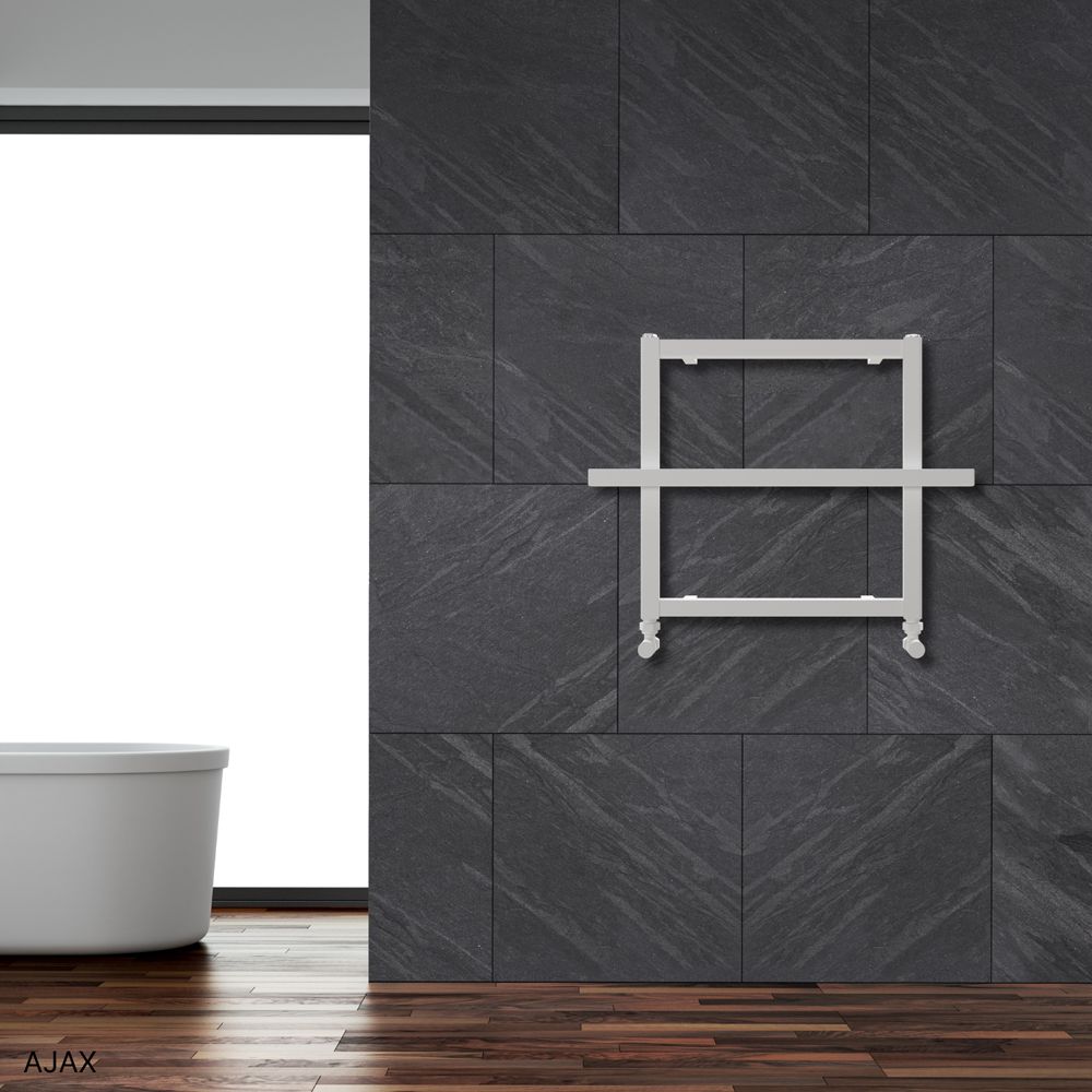 Carisa Ajax - Aluminium Heated Towel Rail - 450mm x 600mm - White