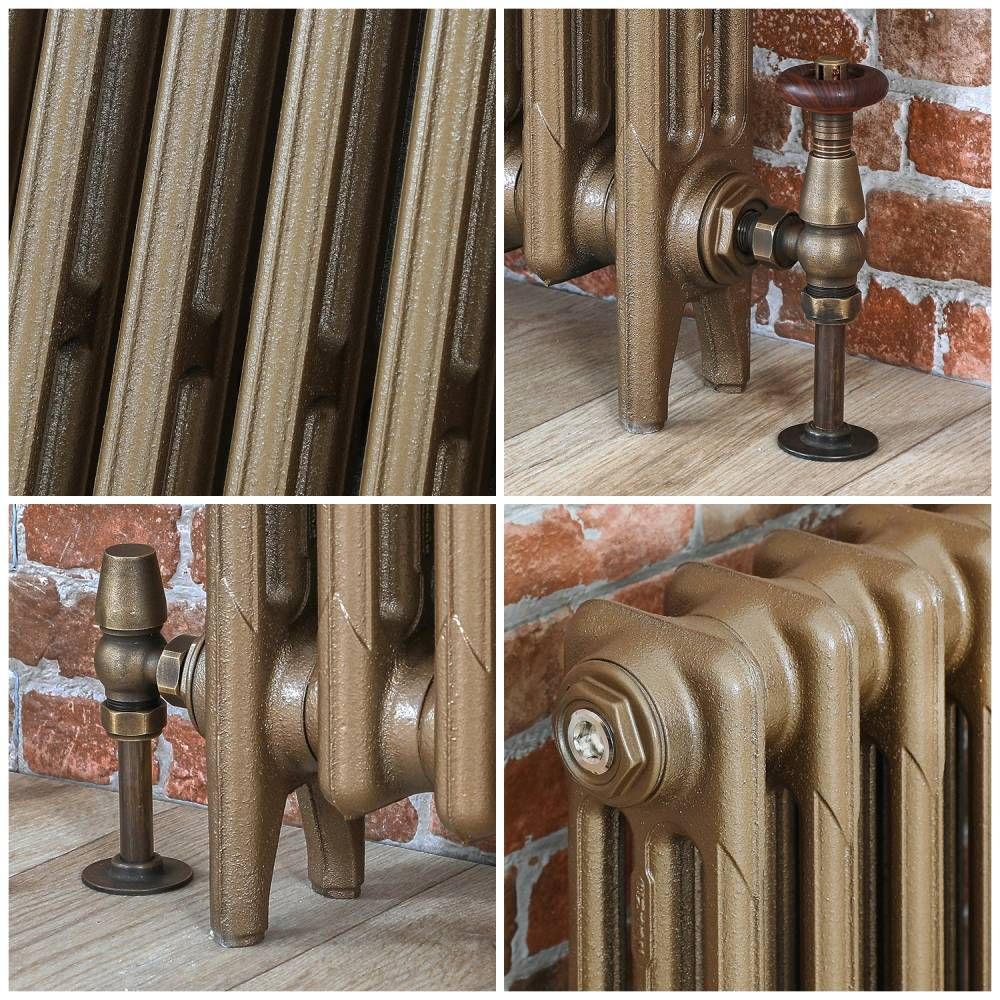 Milano Mercury - Cast Iron Radiator - 3 Column - 760mm Tall - Burnt Gold