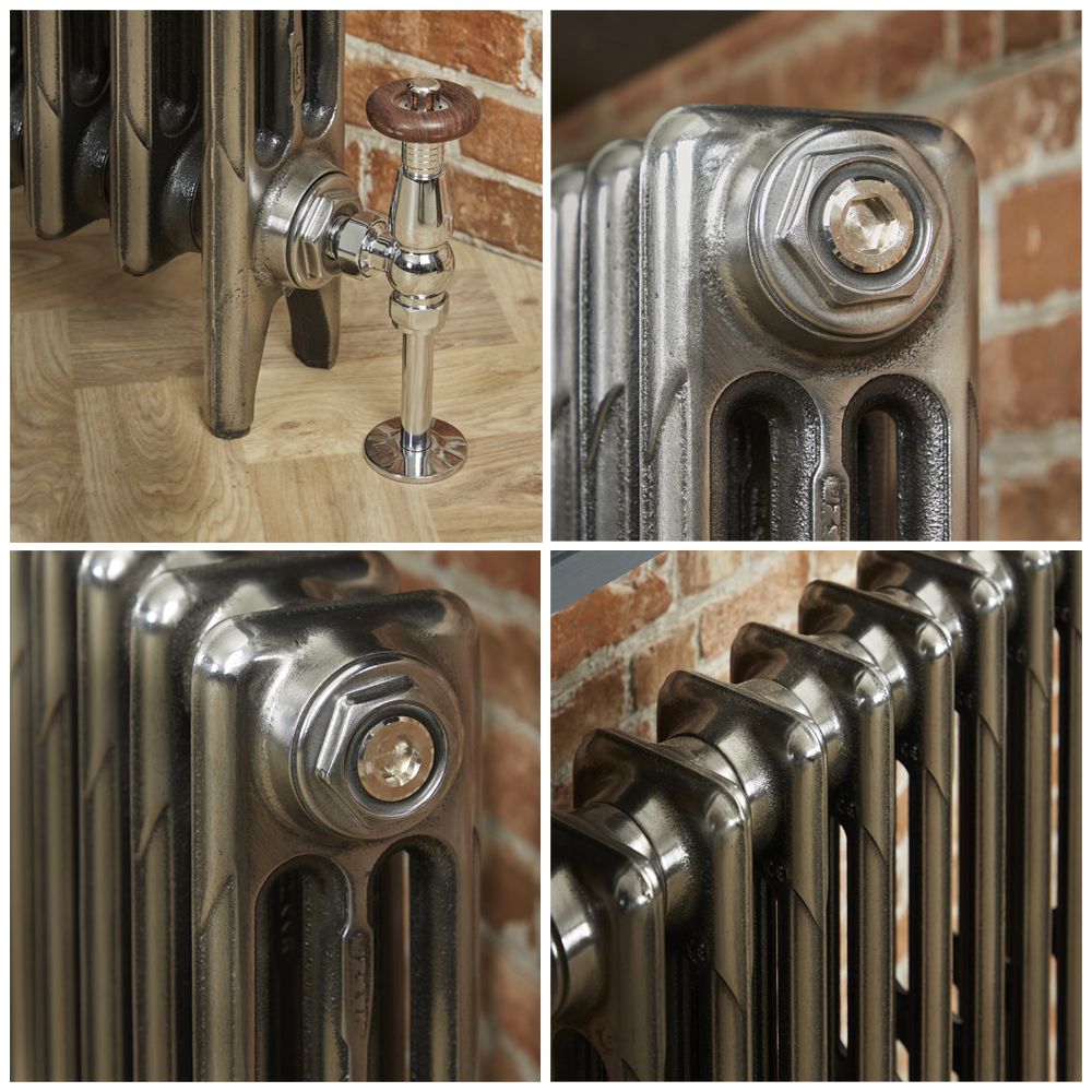 Milano Mercury - 3 Column Cast Iron Radiator - 860mm Tall - Full Polish ...