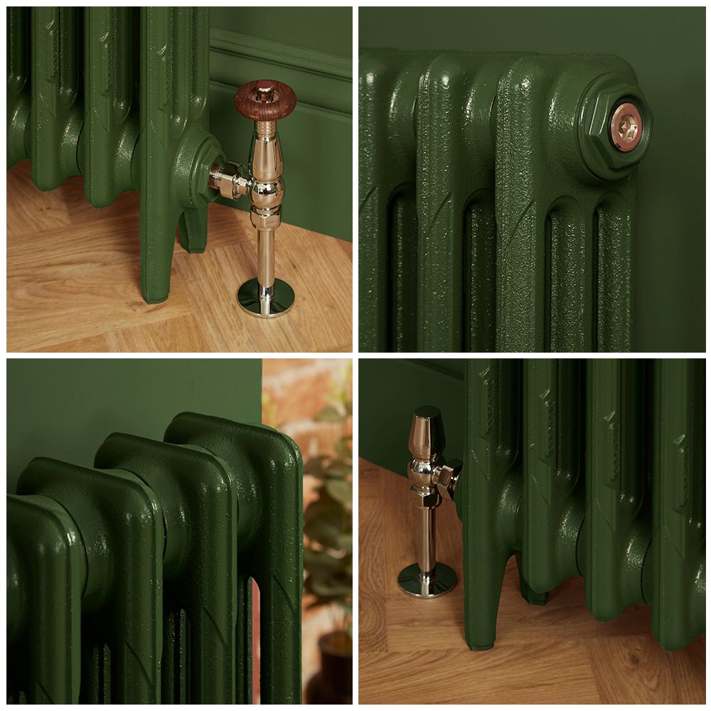 Milano Mercury - Cast Iron Radiator - 3 Column - 360mm Tall - Farrow & Ball Duck Green