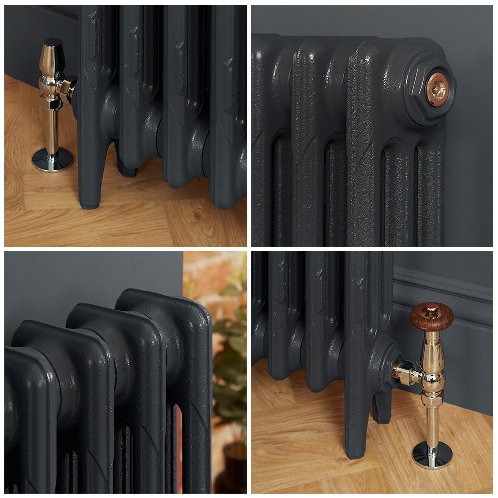 Milano Mercury - Cast Iron Radiator - 3 Column - 860mm Tall - Farrow & Ball Railings Grey