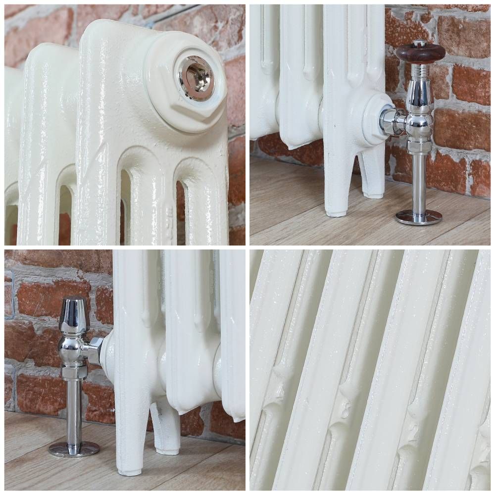 Milano Mercury - Cast Iron Radiator - 3 Column - 560mm Tall - Porcelain White