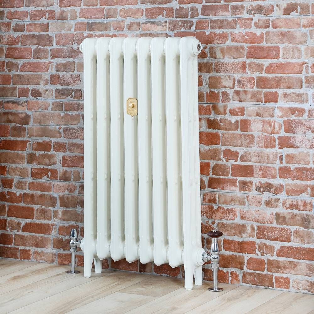 Milano Mercury - 3 Column Cast Iron Radiator - 560mm Tall - Porcelain White - Multiple Sizes Available