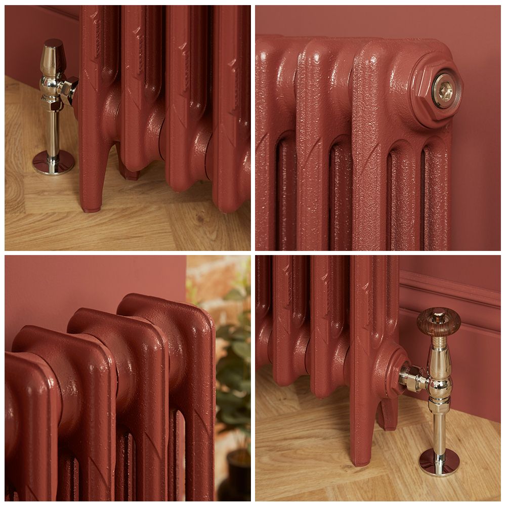 Milano Mercury - Cast Iron Radiator - 3 Column - 560mm Tall - Farrow & Ball Eating Room Red