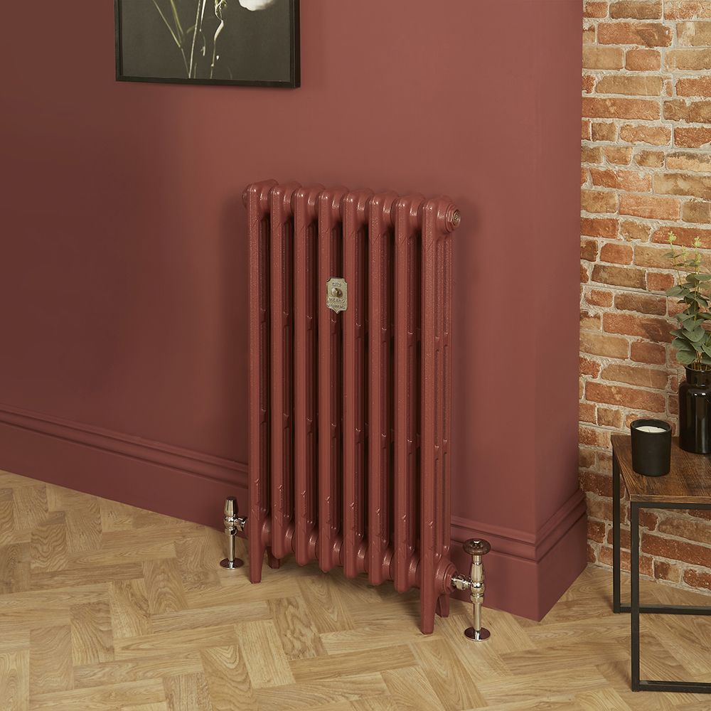 Milano Mercury - 3 Column Cast Iron Radiator - 760mm Tall - Farrow & Ball Eating Room Red - Multiple Sizes Available