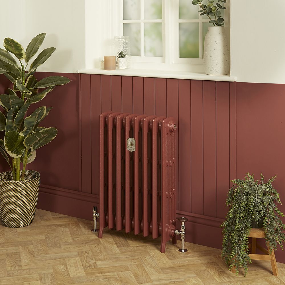 Milano Isabel - 4 Column Cast Iron Radiator - 760mm Tall - Farrow & Ball Eating Room Red - Multiple Sizes Available