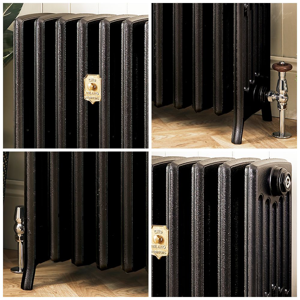 Milano Isabel - Cast Iron Radiator - 660mm Tall - Antique Graphite ...