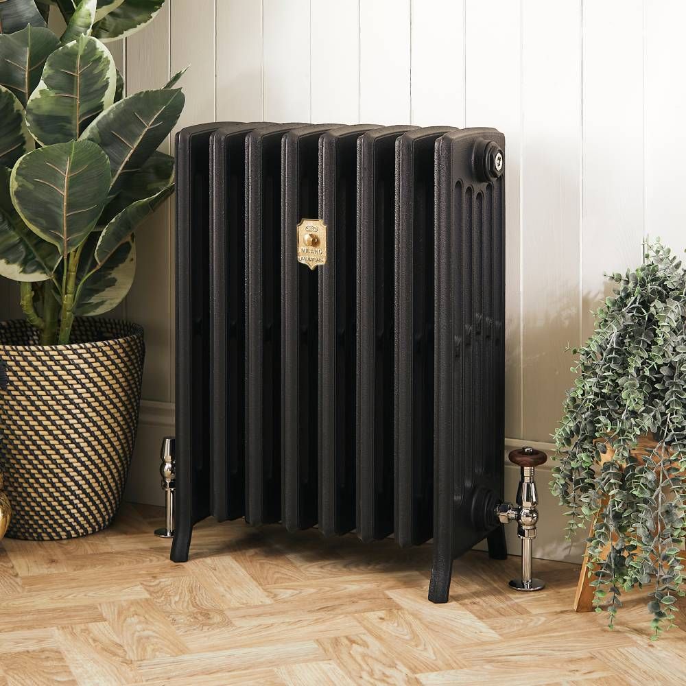 Milano Isabel - Cast Iron Radiator - 660mm Tall - Slate Black - Multiple Sizes Available