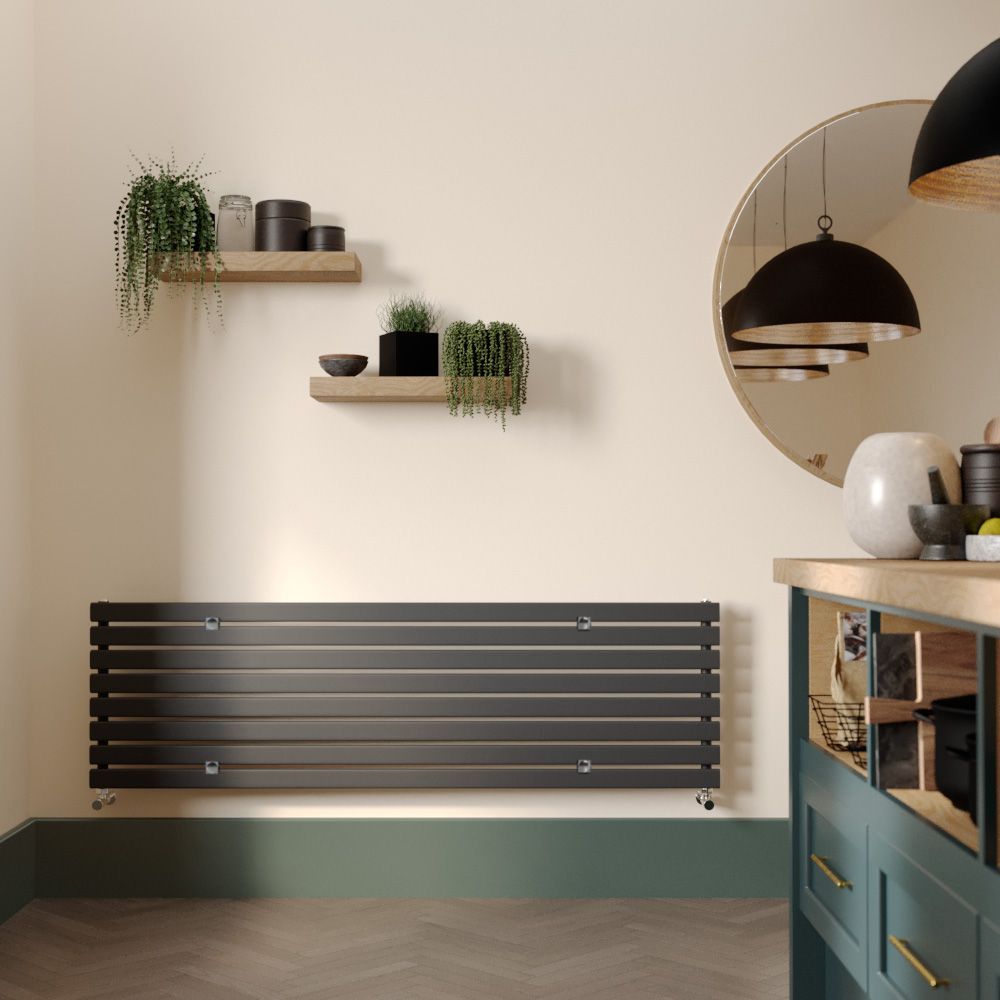 Milano Capri - Anthracite Horizontal Flat Panel Designer Radiator 472mm x 1600mm (Single Panel)