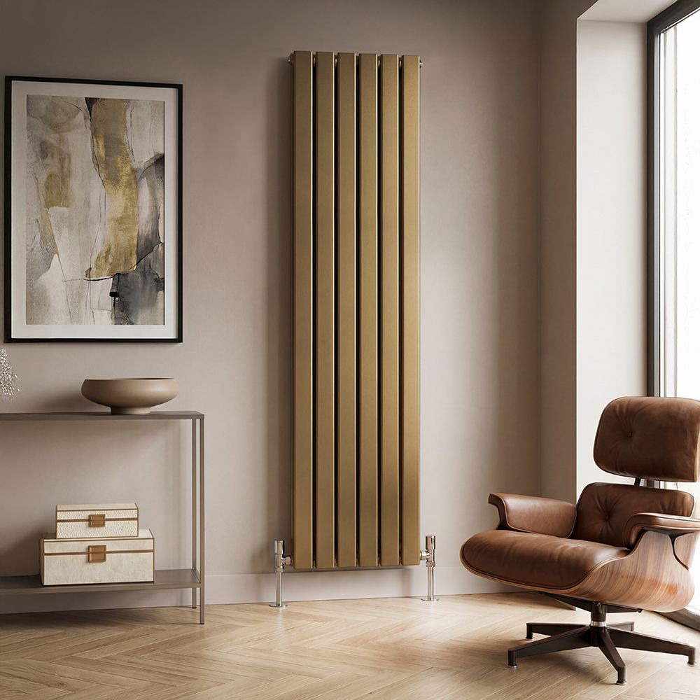 Milano Alpha - Flat Panel Vertical Designer Radiator - Choice of Metallic Colours and Sizes