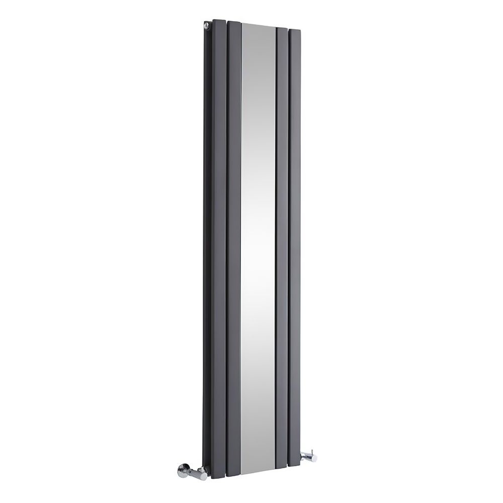 Milano Icon - Anthracite Vertical Mirrored Designer Radiator (Double ...