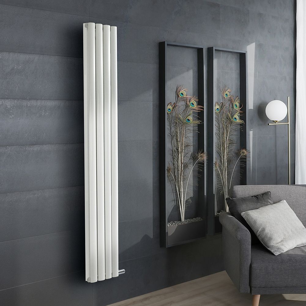 ECOSO Aruba Ardus - 1784mm White Dry Heat Vertical Electric Designer Radiator - Choice of Size and Wi-Fi Thermostat