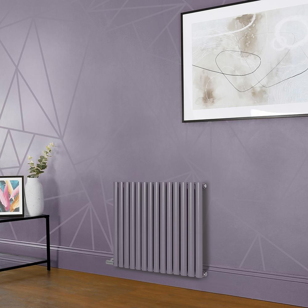 Milano x ECOSO Aruba Electric - Dahlia Purple Horizontal Designer Radiator - 635mm Tall - Choice of Size, Thermostat and Cable Cover