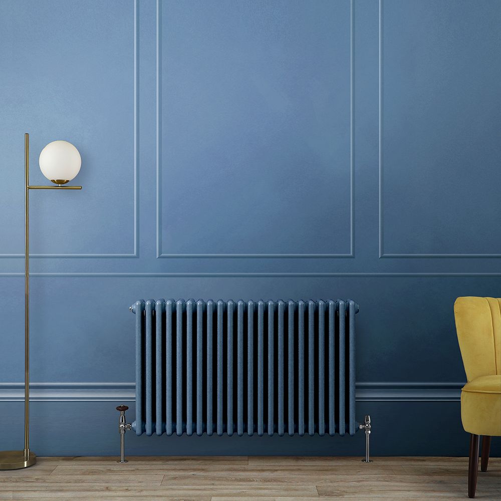 Milano Windsor - Horizontal Traditional Column Radiator - Triple Column - Choice of Blue Finishes and Sizes