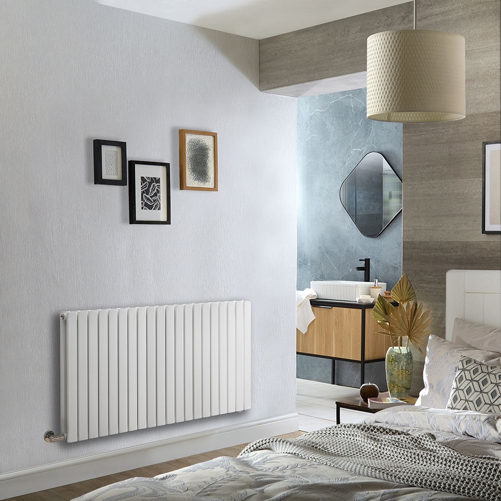 Milano x ECOSO Capri Electric White Horizontal Designer Radiator