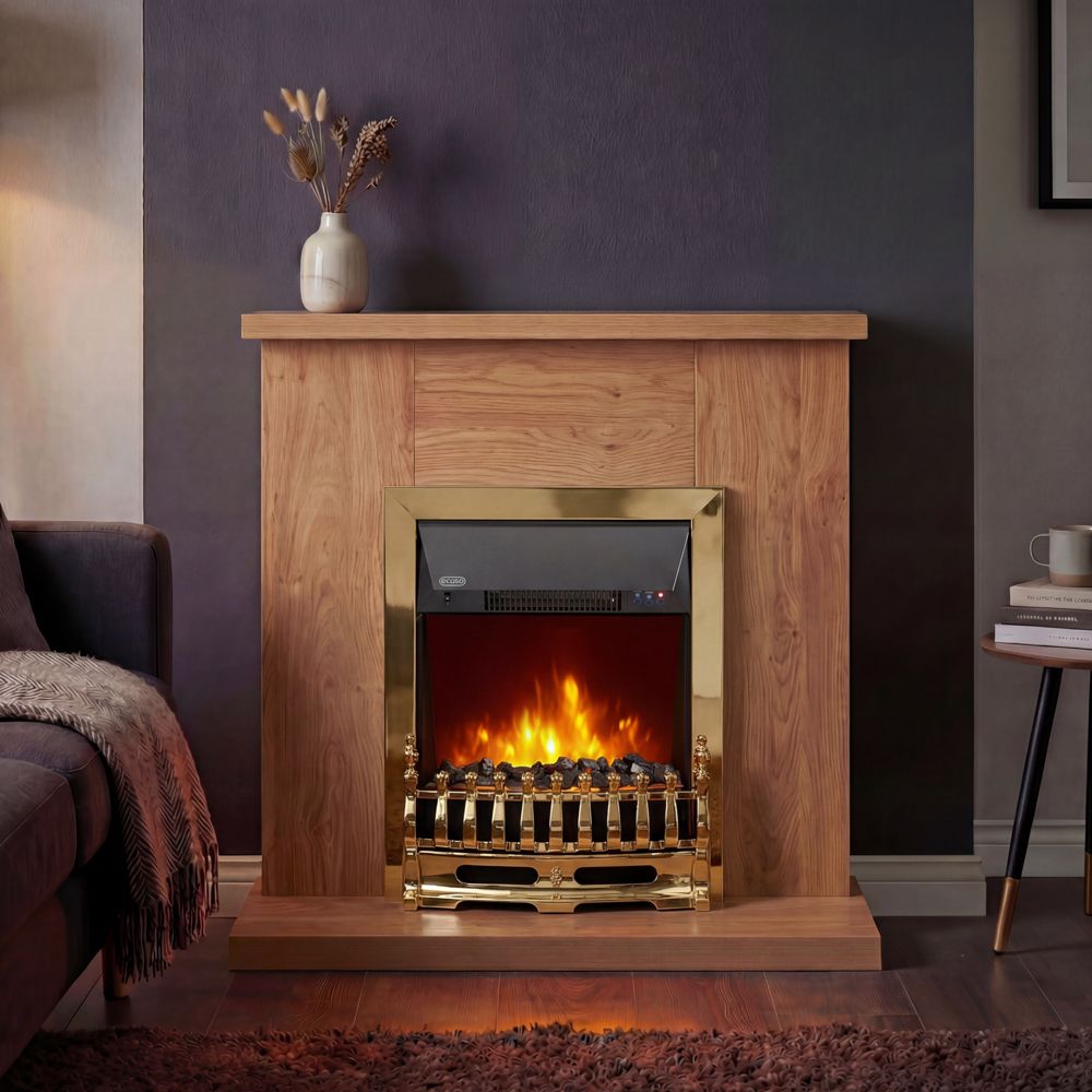 ECOSO Ardor - Traditional Inset Electric Fire with Fireplace Surround - Choice of Finish