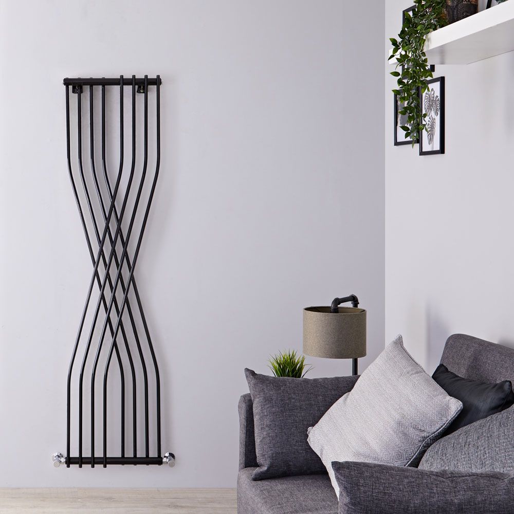 Milano Xcite - Black Vertical Designer Radiator - 1770mm x 450mm