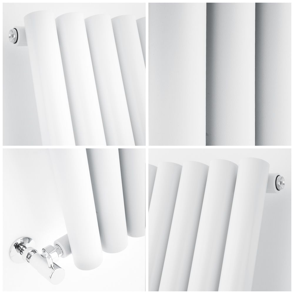 Milano Java - White Vertical Round Tube Designer Radiator 1600mm x ...